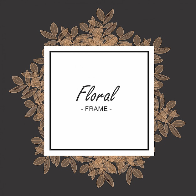 Fondo floral con marco blanco moderno.