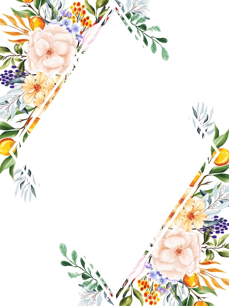 Fondo floral del marco melocotón dulce