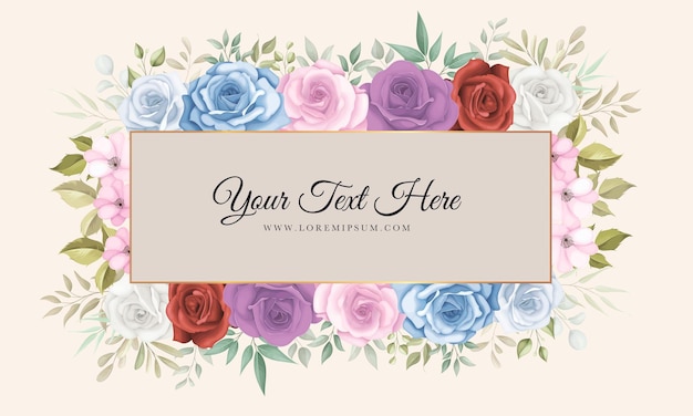 Fondo floral moderno con flores de colores