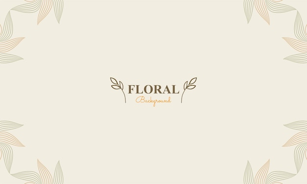 fondo floral natural con hojas abstractas de forma natural y adornos florales en un estilo de color suave