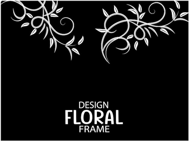 Fondo floral negro vectorial