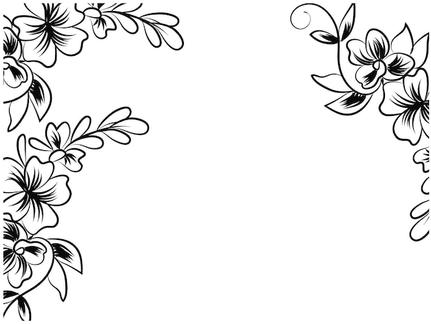 Fondo floral negro vectorial
