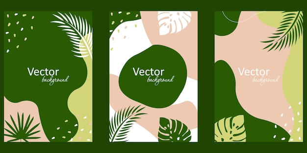 Fondo floral orgánico abstracto con espacio para copiar textoBanner vectorial minimalista