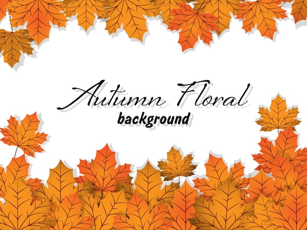 Fondo floral otoñal con hojas de otoño.
