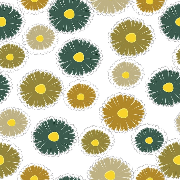 Fondo floral de patrones sin fisuras de gerbera