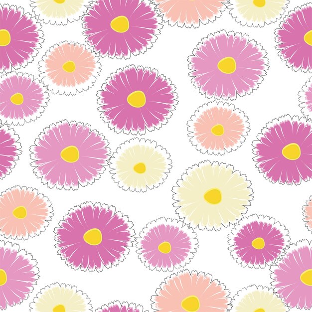 Fondo floral de patrones sin fisuras de gerbera