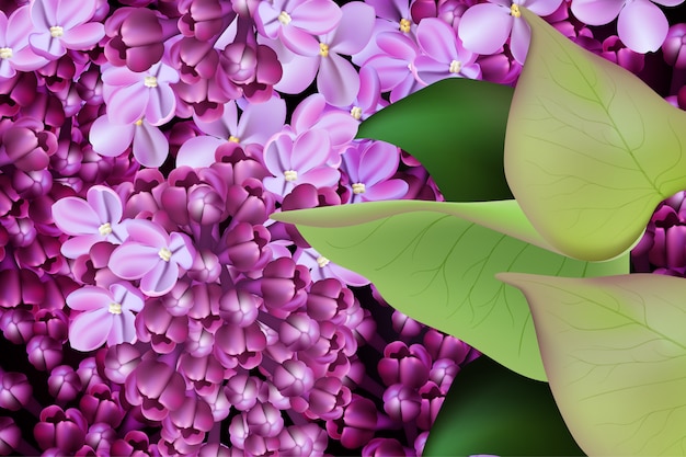 Vector fondo floral de la primavera de flor lila