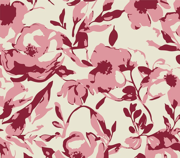 un fondo floral rosa con flores y hojas rosas