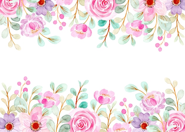 Vector fondo floral rosa suave con acuarela