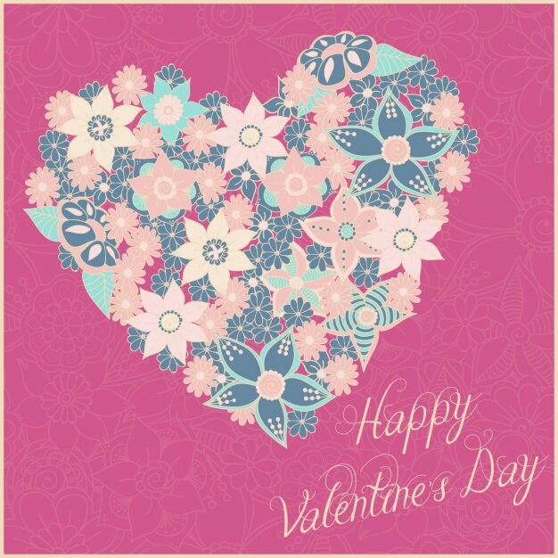 Fondo floral de san valentín