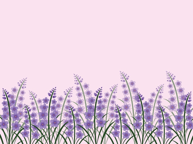 Vector fondo floral de la tarjeta de felicitación de la flor de lavanda