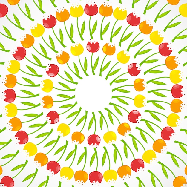 Fondo floral con tulipanes ilustración vectorial