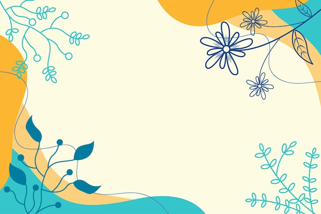 fondo floral de vector de línea colorida