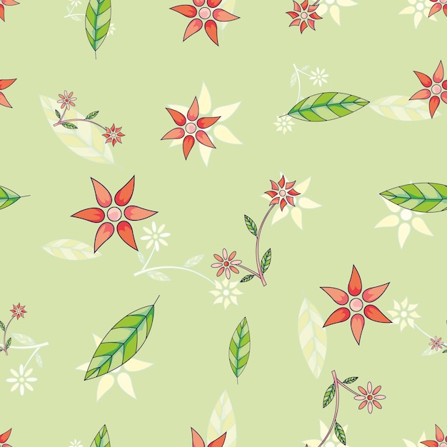 Fondo floral vector de patrones sin fisuras