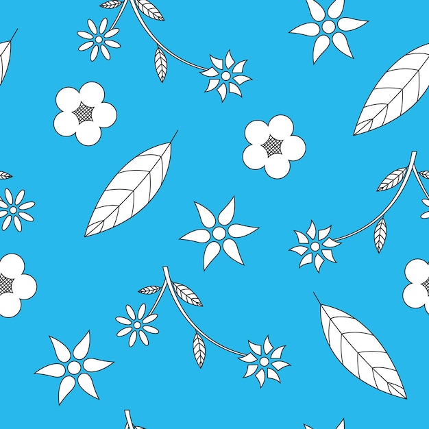 Fondo floral vector de patrones sin fisuras