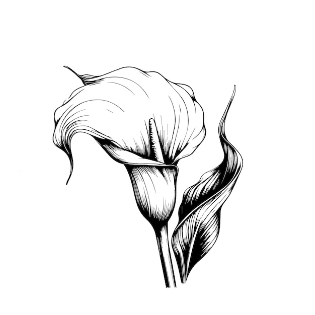 Fondo floral vectorial con flores de calla páginas de colorear flores detalladas para imprimir