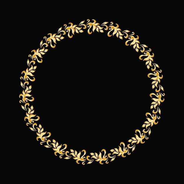 Fondo floral vectorial con marco dorado