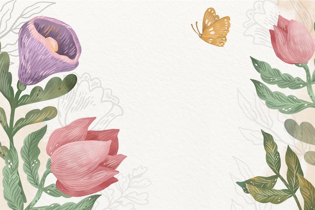 Fondo floral vintage acuarela