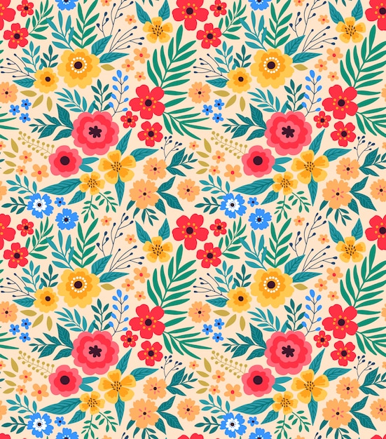 Fondo floral vintage Patrón de vector transparente para diseño y estampados de moda.