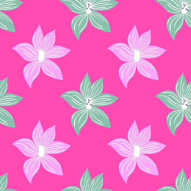 El fondo de las flores de los brotes estilizados es un patrón sin costuras de flores abstractas en un estilo simple.