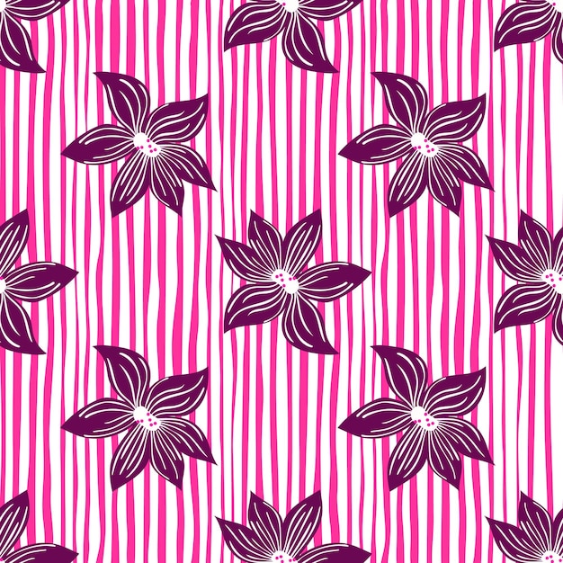 Fondo de flores de capullo estilizado lindo Patrón sin costuras de flores abstractas en estilo simple