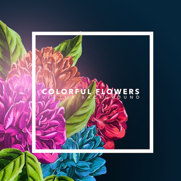 Vector fondo con flores coloridas