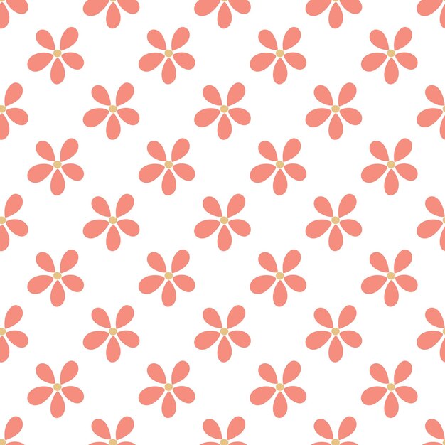 Fondo de flores dibujadas a mano de patrones sin fisuras florales simples impresión de plantilla de flor de primavera linda