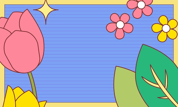 Vector fondo de flores de dibujos animados