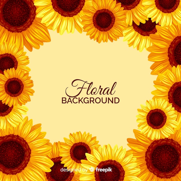 Vector fondo de flores en diseño plano