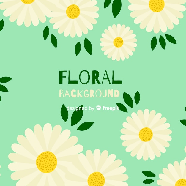 Fondo de flores en diseño plano