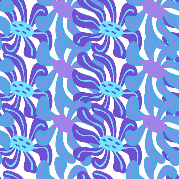 Fondo de flores estilizadas de época Decorativo retro patrón sin costuras de brotes de flores abstractas