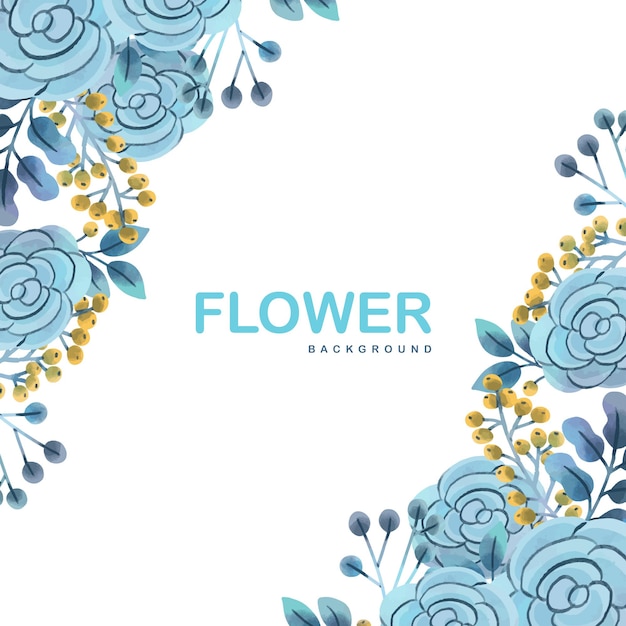 un fondo de flores con flores azules y amarillas