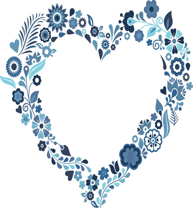 fondo con flores forma de corazón hermosa ilustración vectorial del corazón