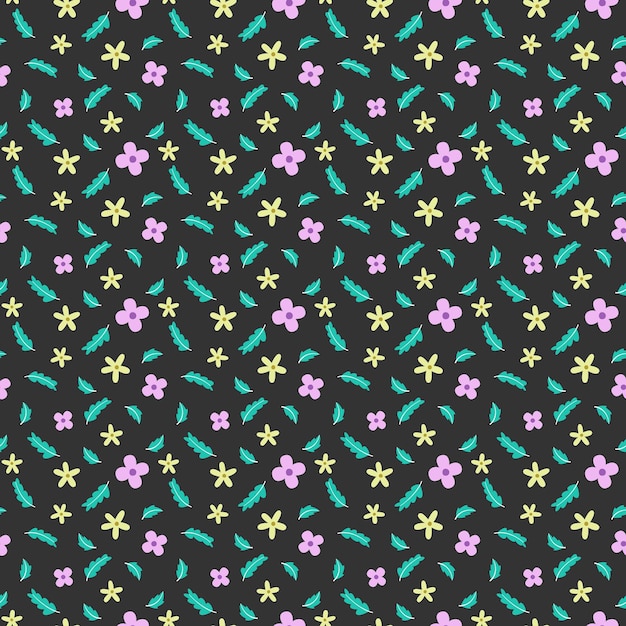 Fondo de flores, hojas y ramas de colores.