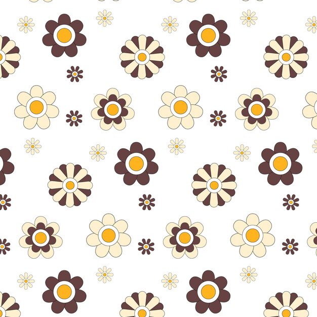 Fondo con flores maravillosas al estilo de los 60