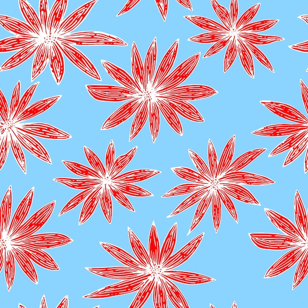 Fondo de flores de patrón transparente de vector