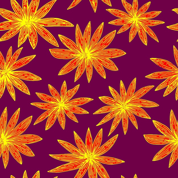 Fondo de flores de patrón transparente de vector