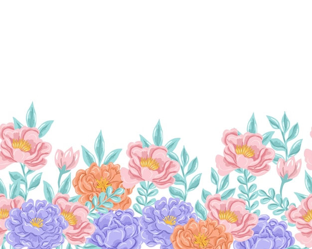 Vector fondo de flores de rosa púrpura y rosa