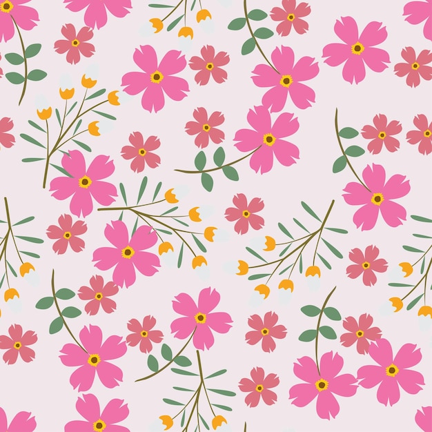 un fondo de flores rosas y amarillas con una flor amarilla y rosada