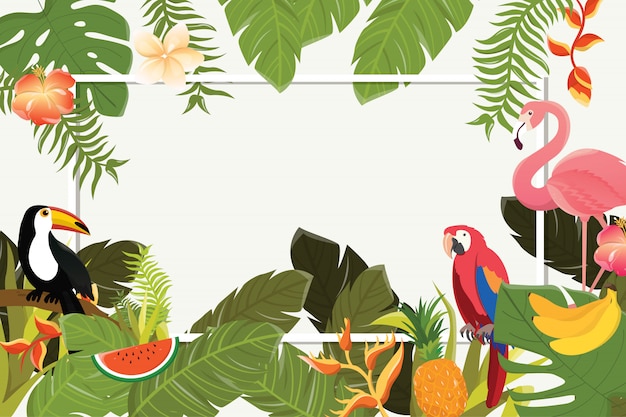 Vector fondo de flores tropicales