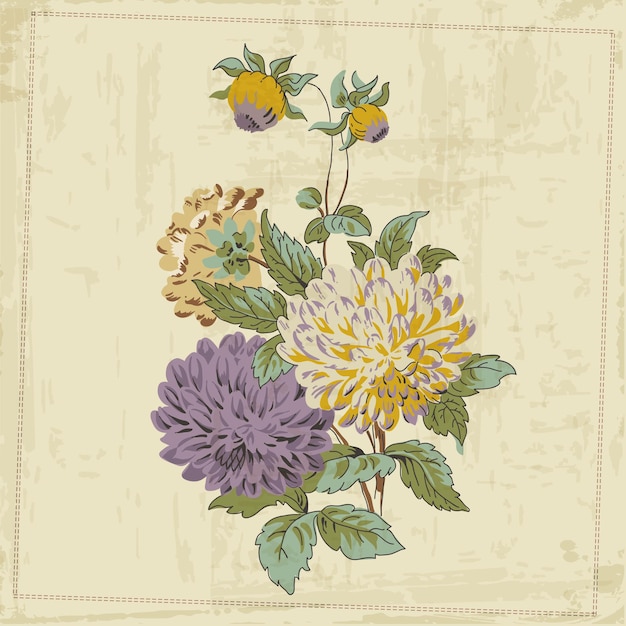 Fondo de flores vintage