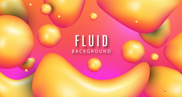 Fondo fluido 3D amarillo a