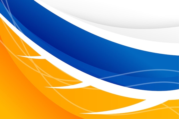 fondo fluido abstracto con color azul y naranja en ilustración vectorial de fondo blanco