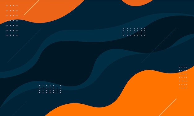 Fondo fluido abstracto color naranja amarillo negro sobre fondo blanco diseño vectorial