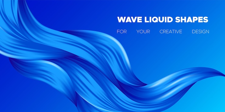 Vector fondo fluido con forma líquida de onda 3d
