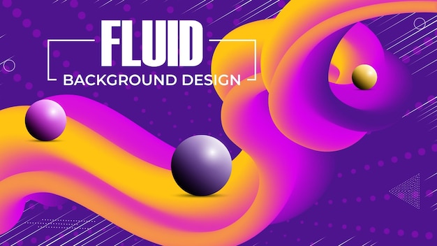 Fondo fluido de gradiente geométrico abstracto con bolas 3D