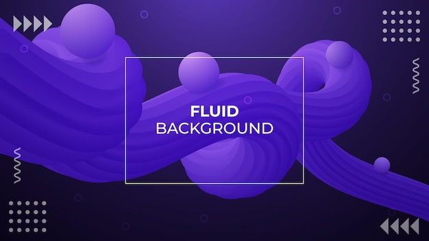 Fondo fluido moderno con bolas y adornos en un color violeta oscuro.