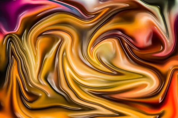 Fondo de flujo amarillo moderno. arte fluido, remolinos de colores brillantes