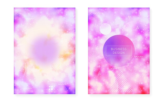 Fondo fluorescente con formas de neón líquido. Fluido violeta. Cubierta luminosa con degradado bauhaus. Plantilla gráfica para libro, anual, interfaz móvil, aplicación web. Fondo fluorescente mágico.
