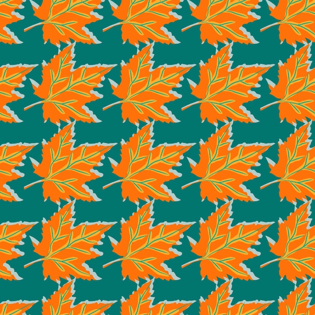 Fondo de follaje de arce de patrones sin fisuras de hojas de roble abstracto